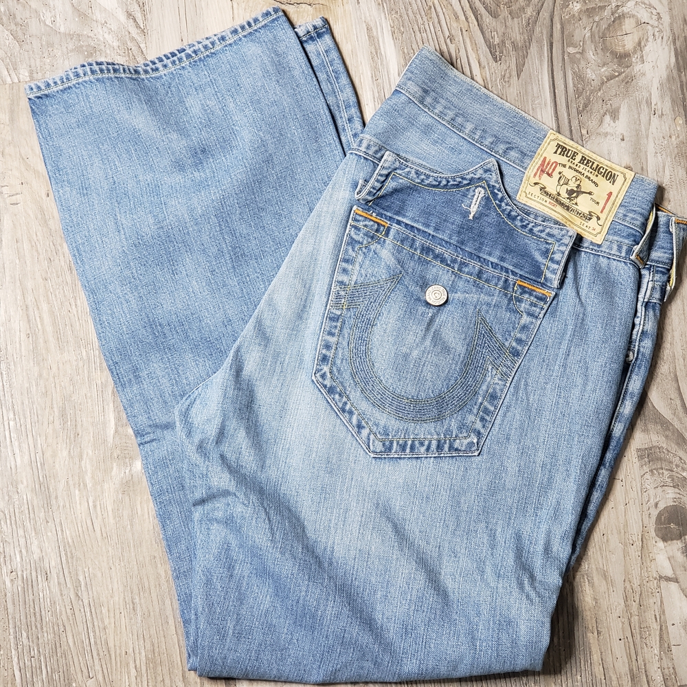 True Religion Men's Light Blue Jeans